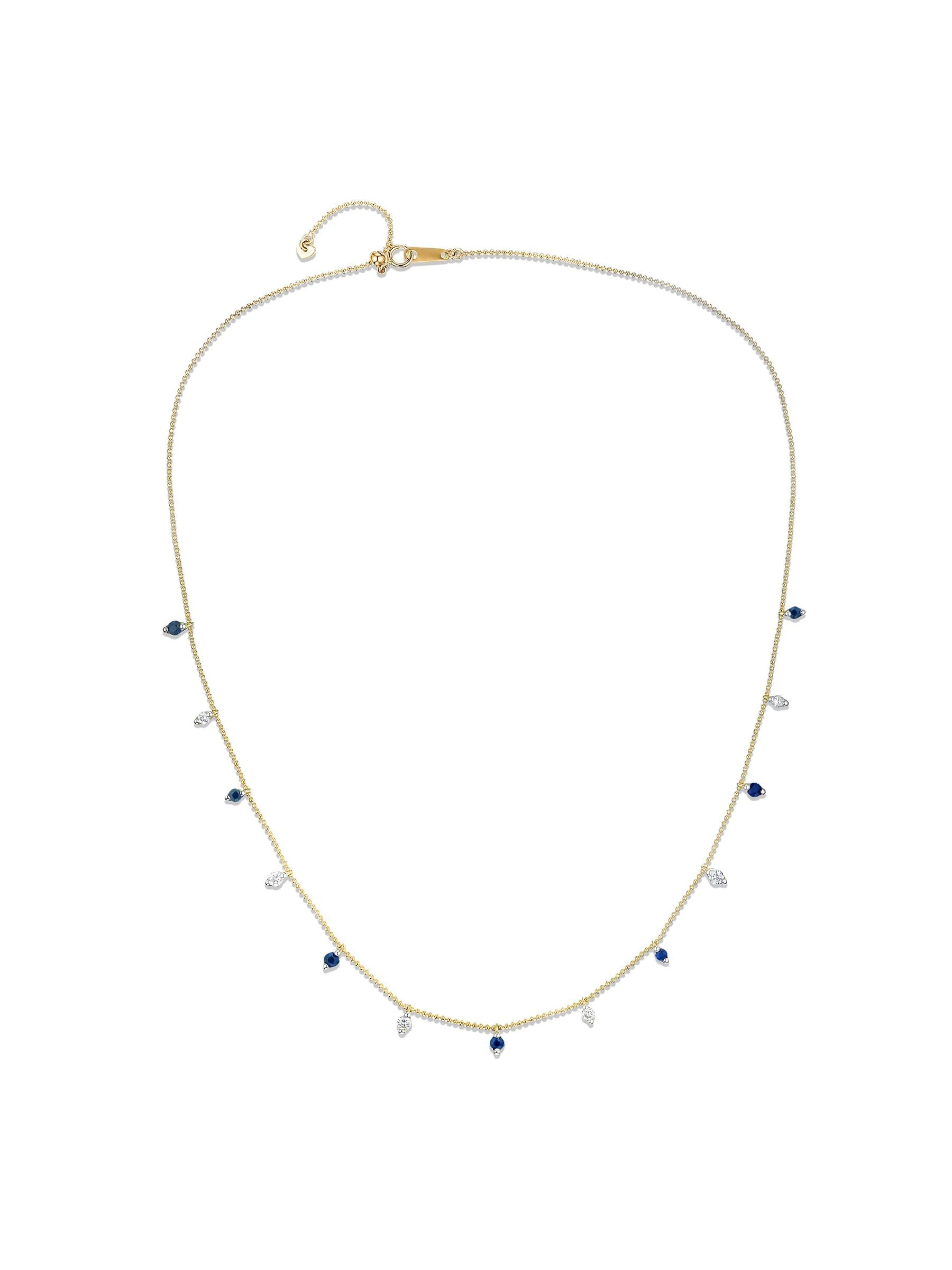 The Diamond Store Blue Vivara lab sapphire and lab diamond necklace set, imported from the UK