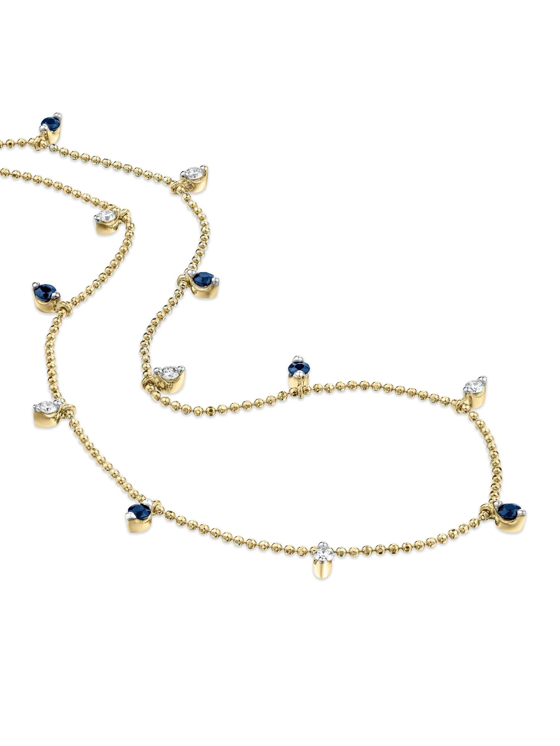 The Diamond Store Blue Vivara lab sapphire and lab diamond necklace set, imported from the UK