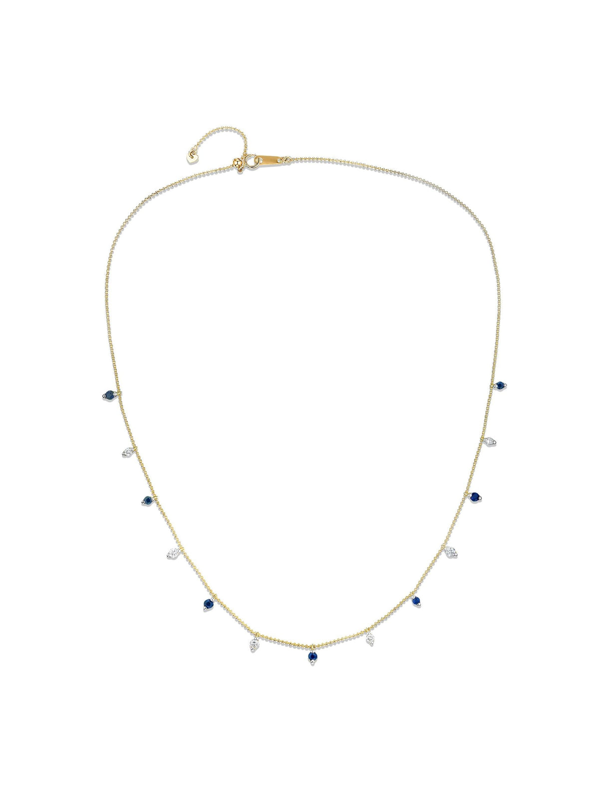 The Diamond Store Blue Vivara lab sapphire and lab diamond necklace set, imported from the UK