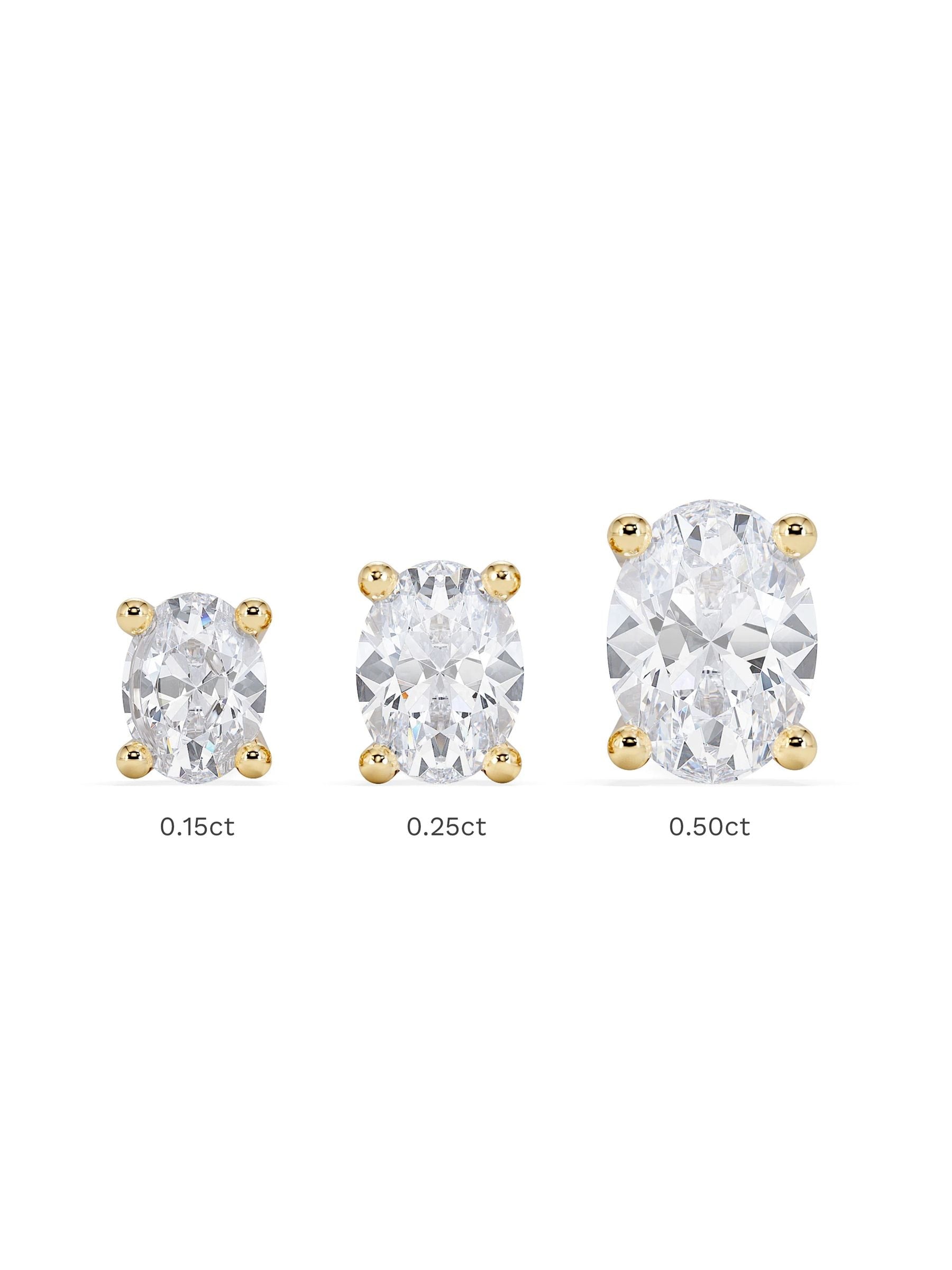 The Diamond Store oval cut lab diamond stud earrings 0.30ct, imported from the UK