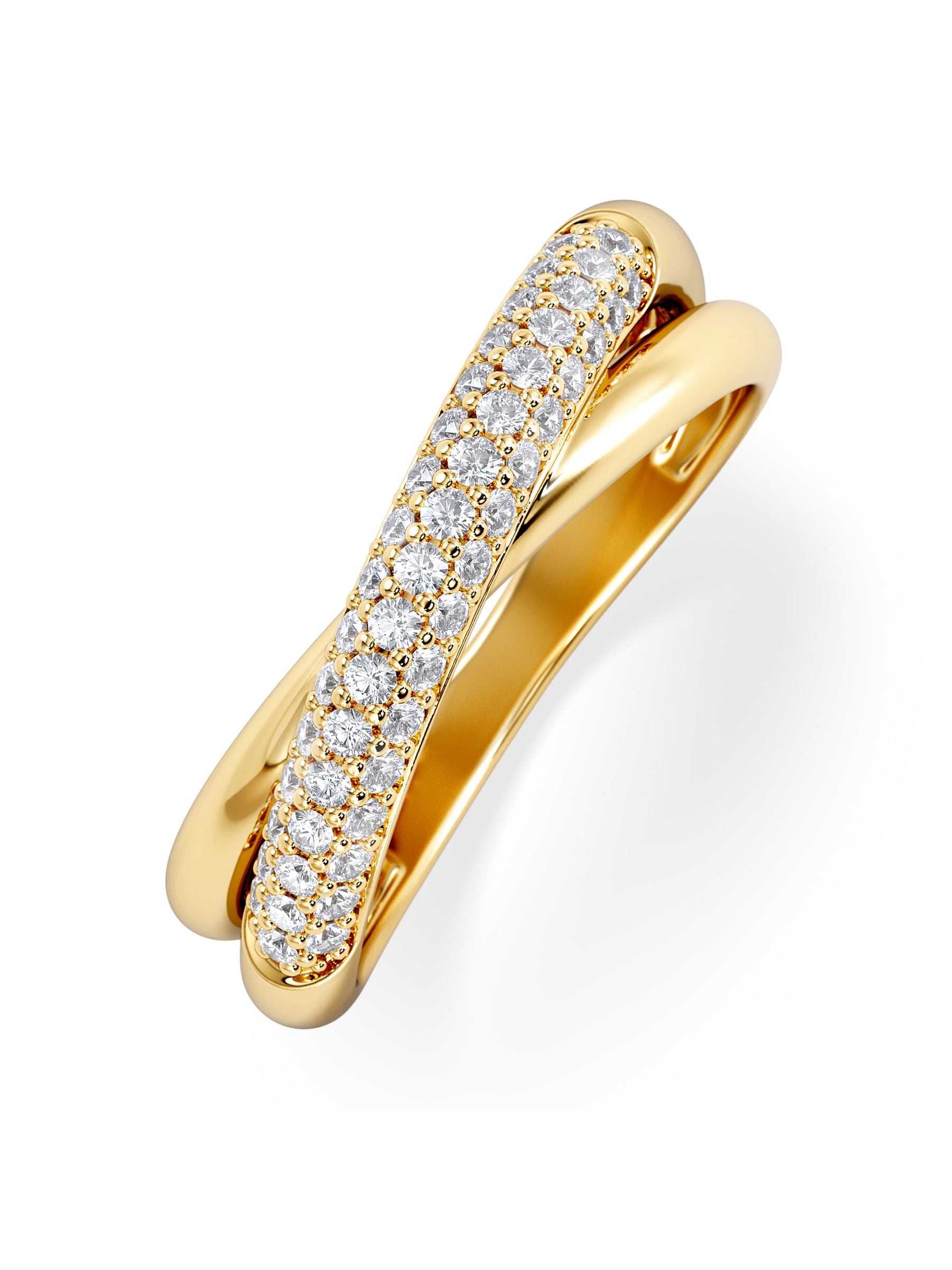 The Diamond Store 18K gold crossover ring 0.35ct - British product