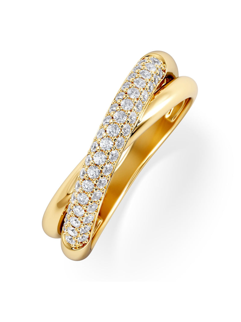 The Diamond Store 18K gold crossover ring 0.35ct - British product