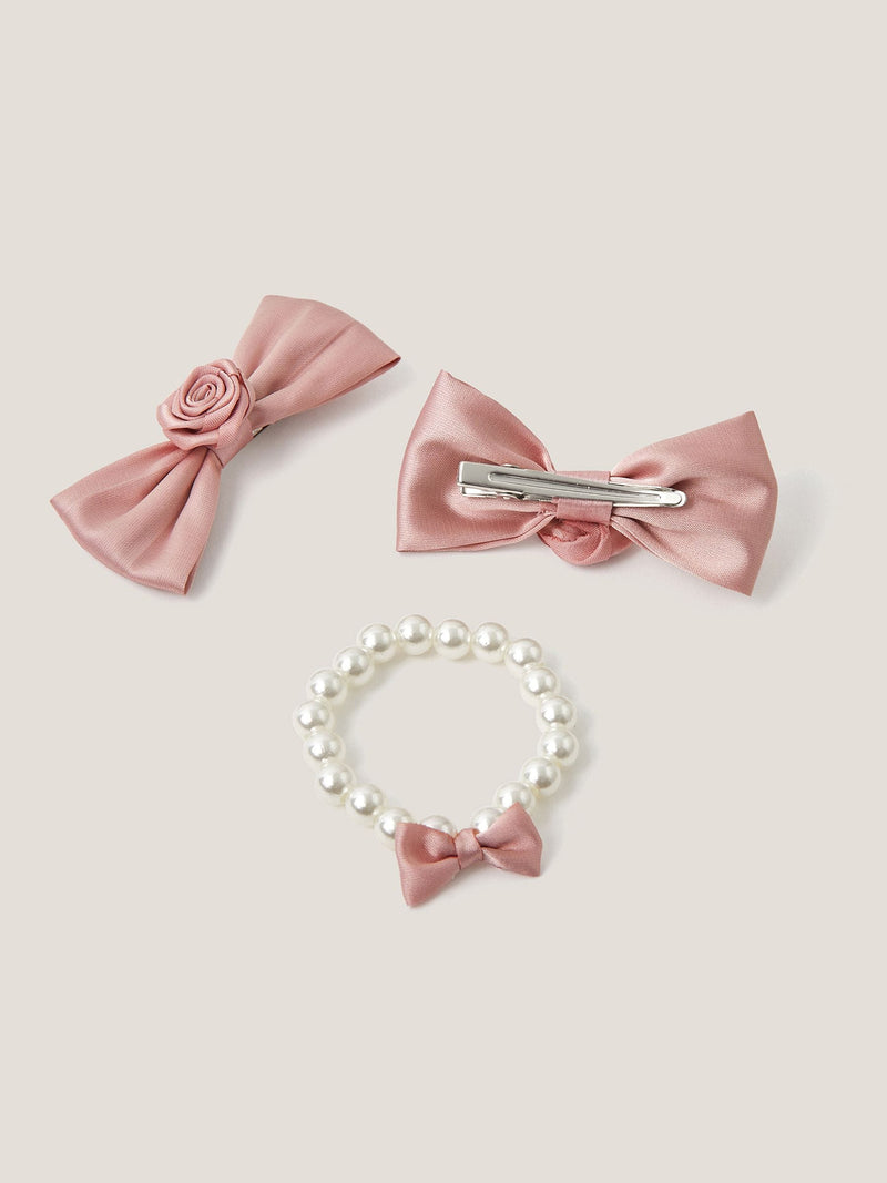 Monsoon pink bridesmaid rosette bag and accessories set (British brand)