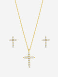 Jon Richard gold plated cross set with cubic zirconia, imported from the UK
