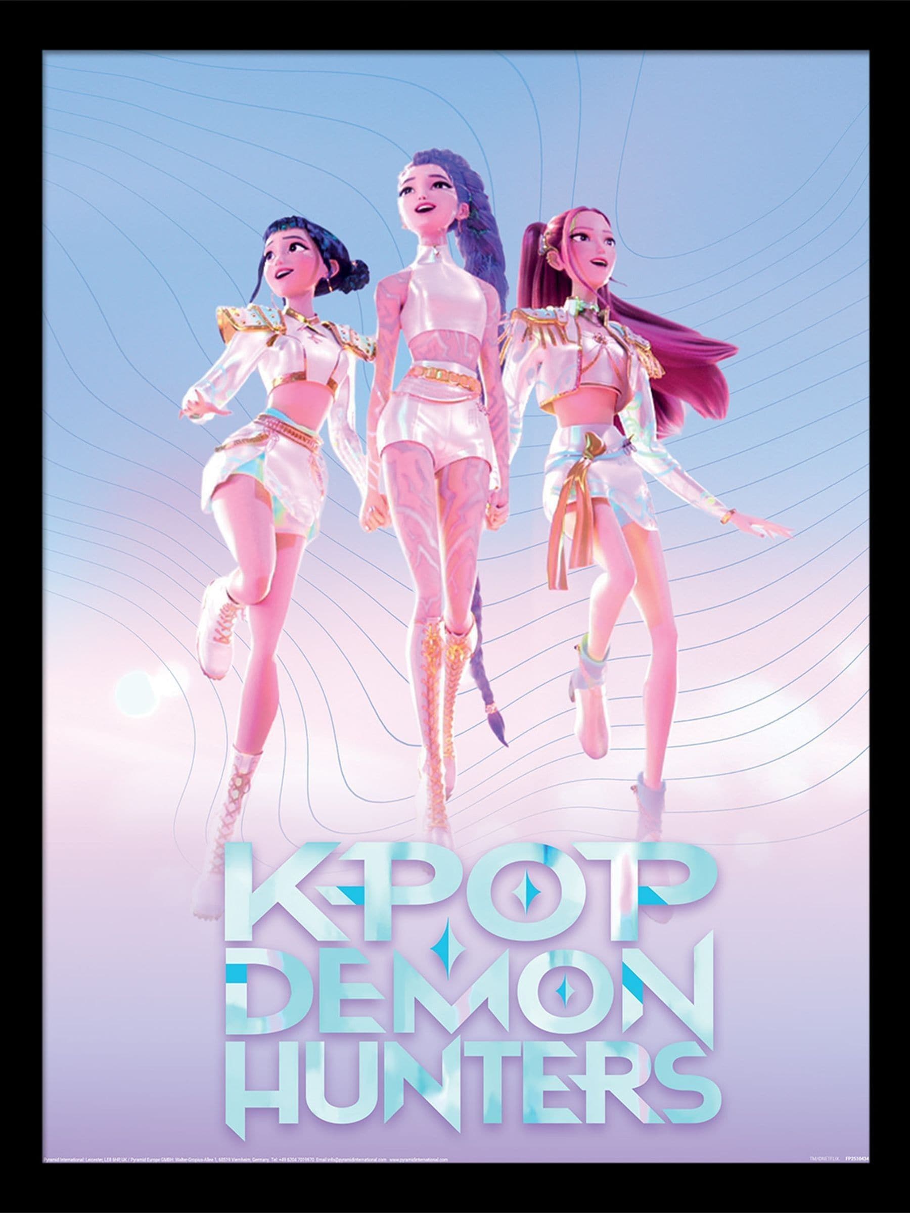 Pyramid International K-Pop demon hunter framed print bundle 45x43cm (British brand)