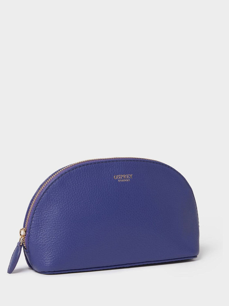 Osprey London Purple Tilly Leather Makeup Bag (British brand)