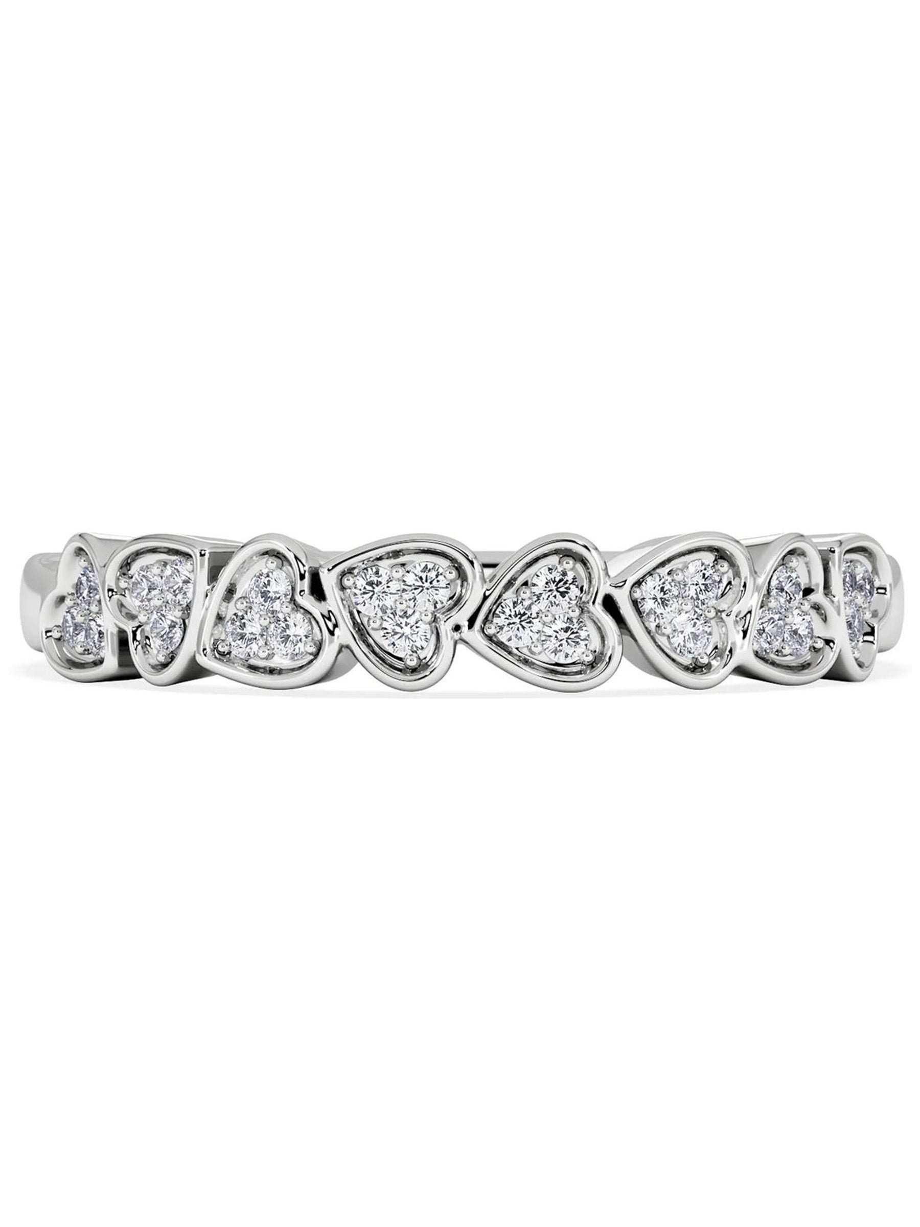 The Diamond Store heart half eternity ring 0.11ct lab diamond - British product