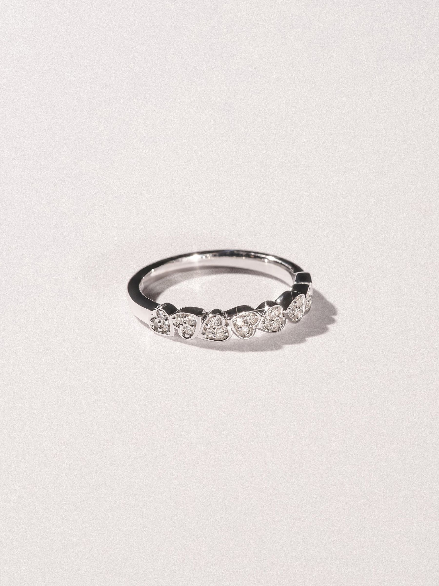 The Diamond Store heart half eternity ring 0.11ct lab diamond - British product