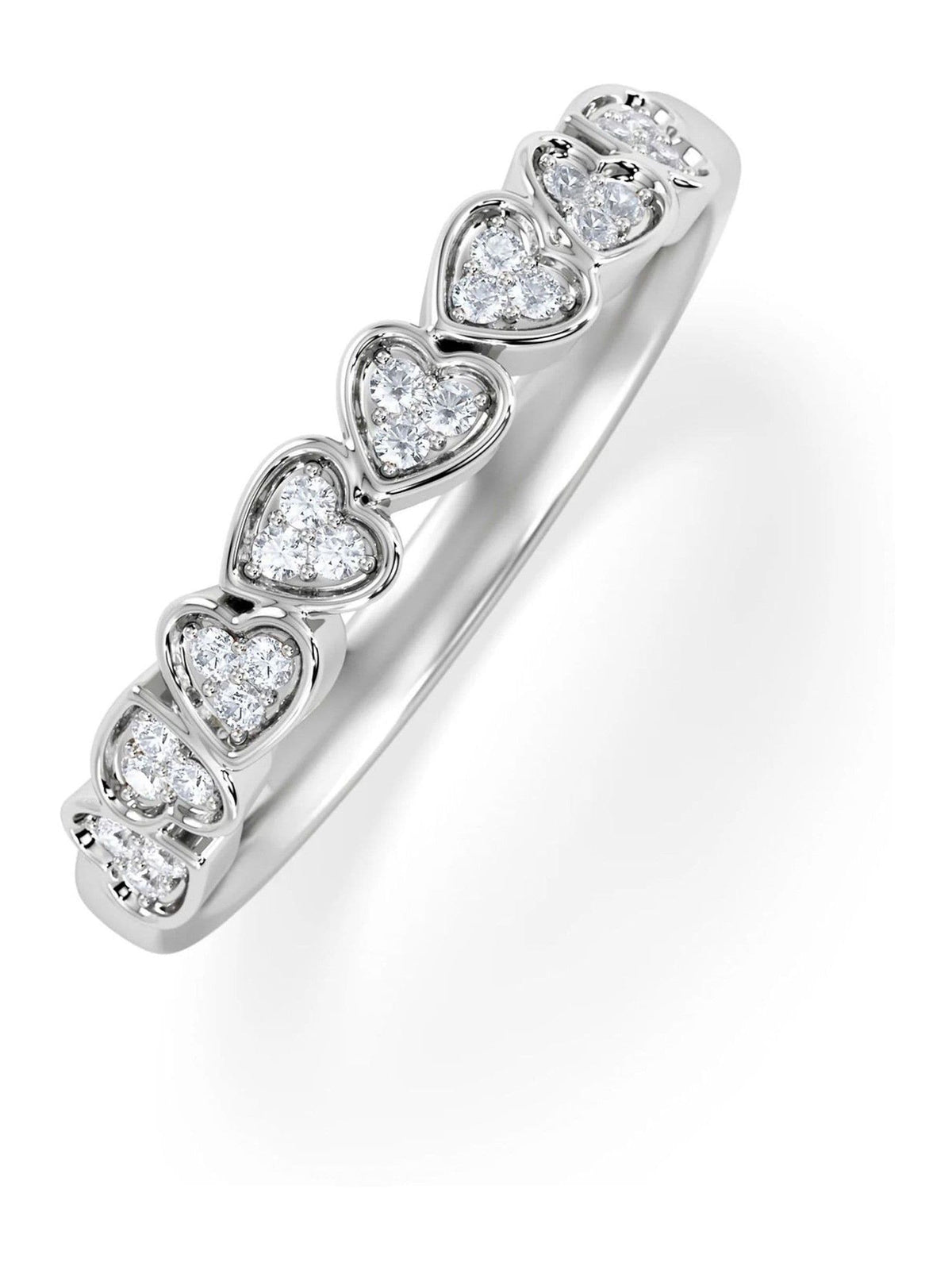 The Diamond Store heart half eternity ring 0.11ct lab diamond - British product