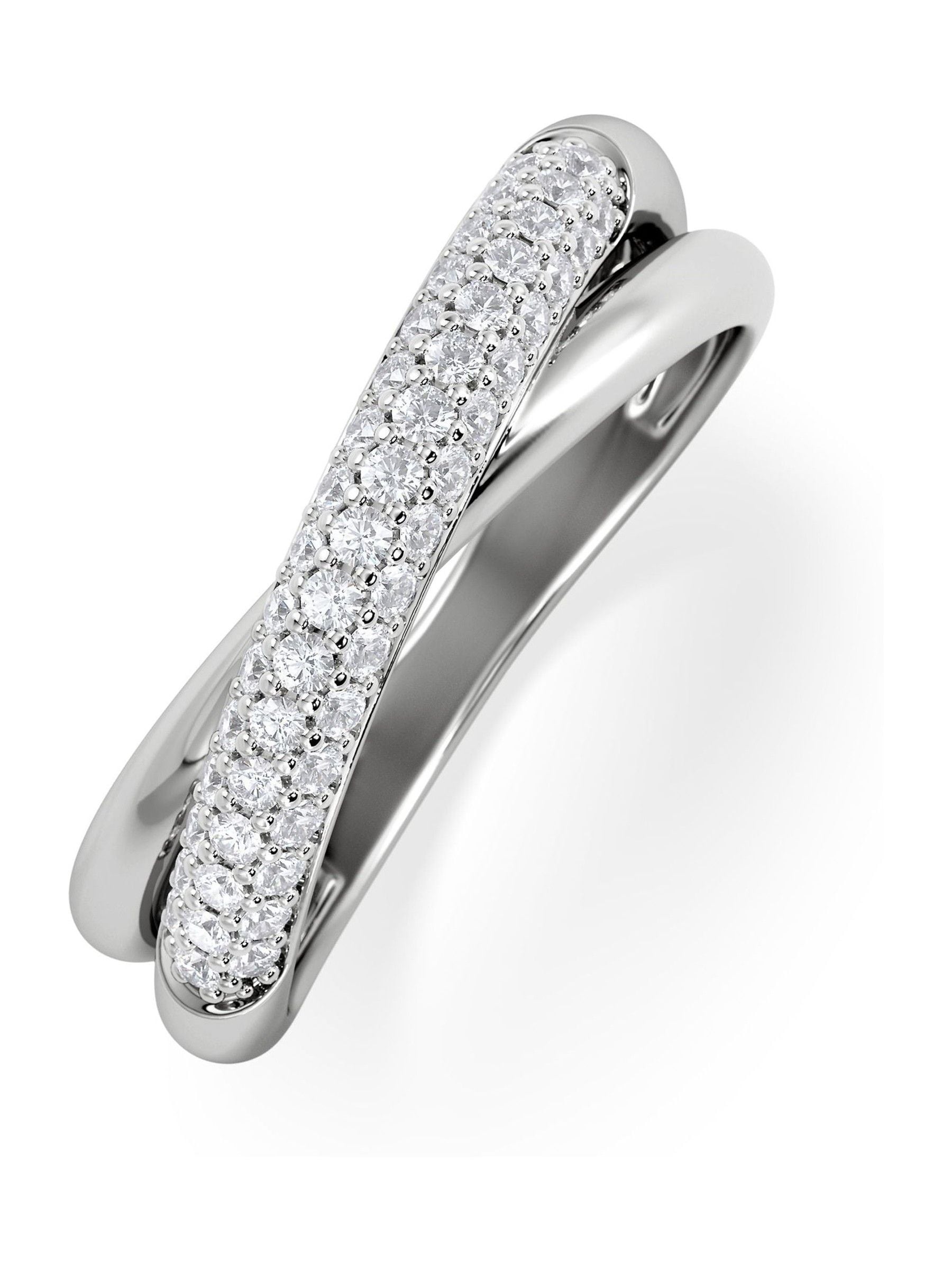 The Diamond Store crossover ring lab diamond 0.35ct 925 silver, UK version
