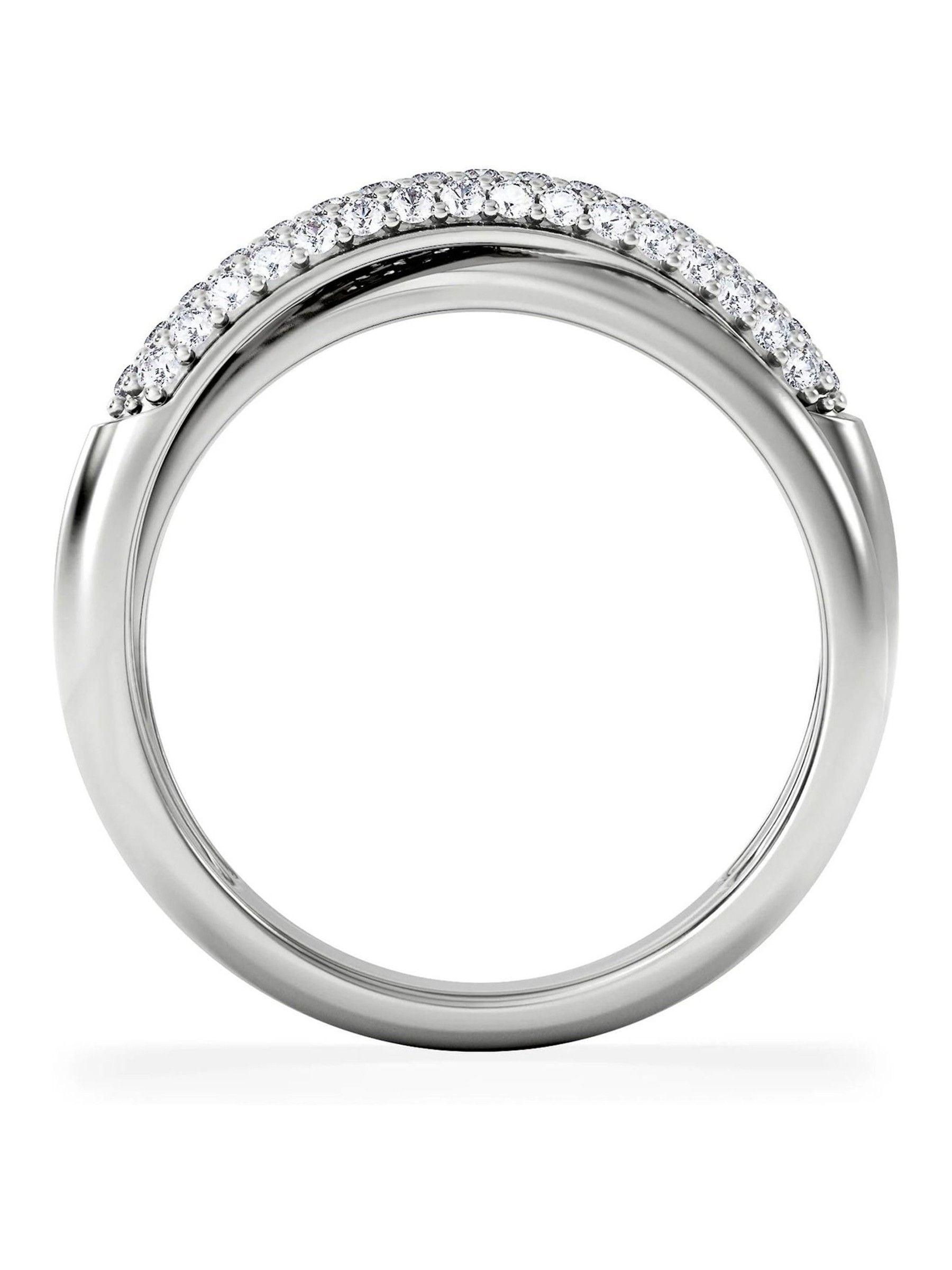 The Diamond Store crossover ring lab diamond 0.35ct 925 silver, UK version