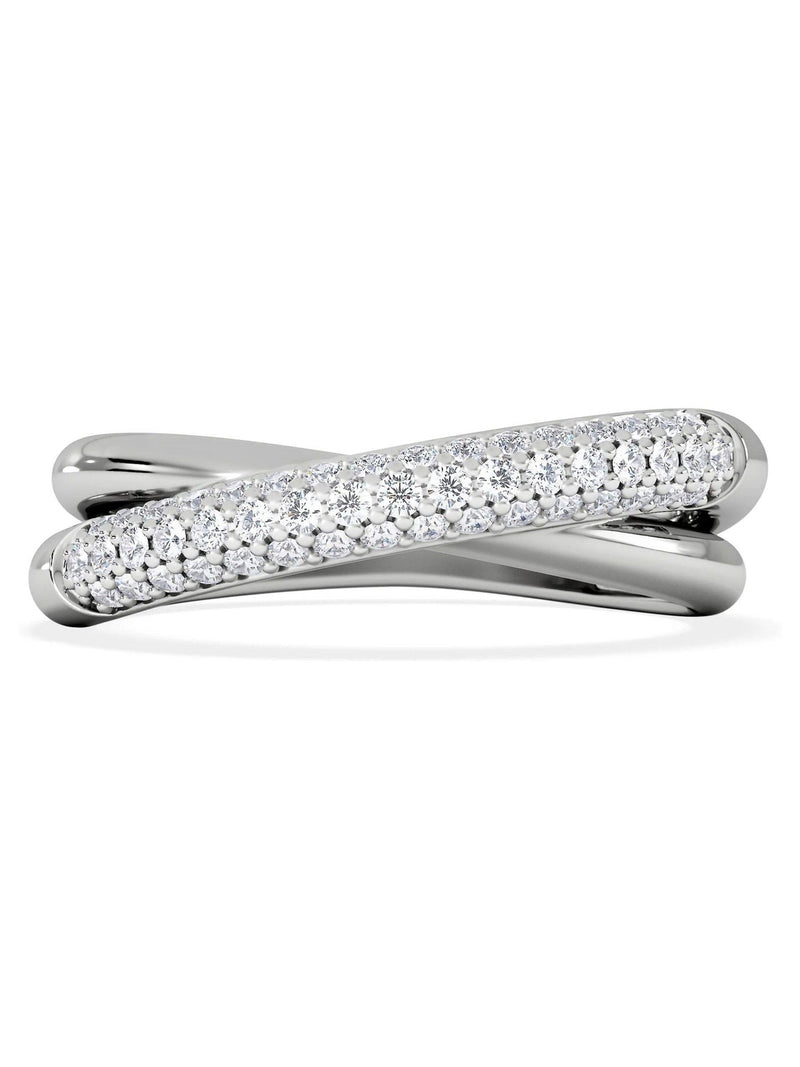 The Diamond Store crossover ring lab diamond 0.35ct 925 silver, UK version