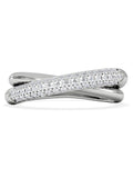 The Diamond Store crossover ring lab diamond 0.35ct 925 silver, UK version