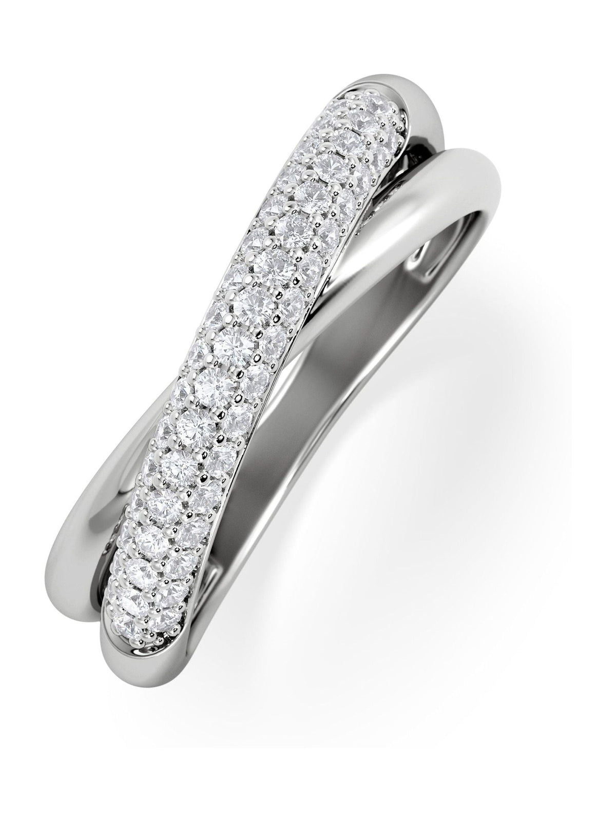 The Diamond Store crossover ring lab diamond 0.35ct 925 silver, UK version
