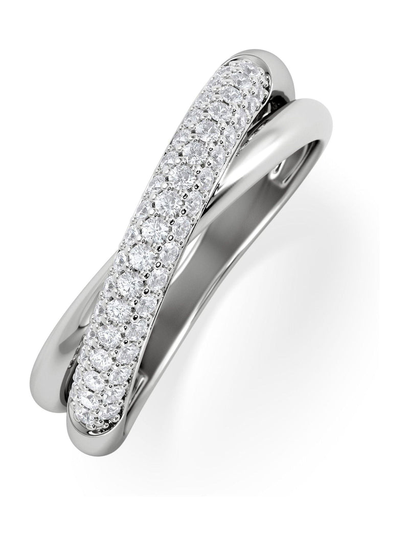 The Diamond Store crossover ring lab diamond 0.35ct 925 silver, UK version