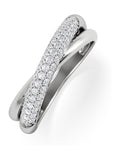 The Diamond Store crossover ring lab diamond 0.35ct 925 silver, UK version