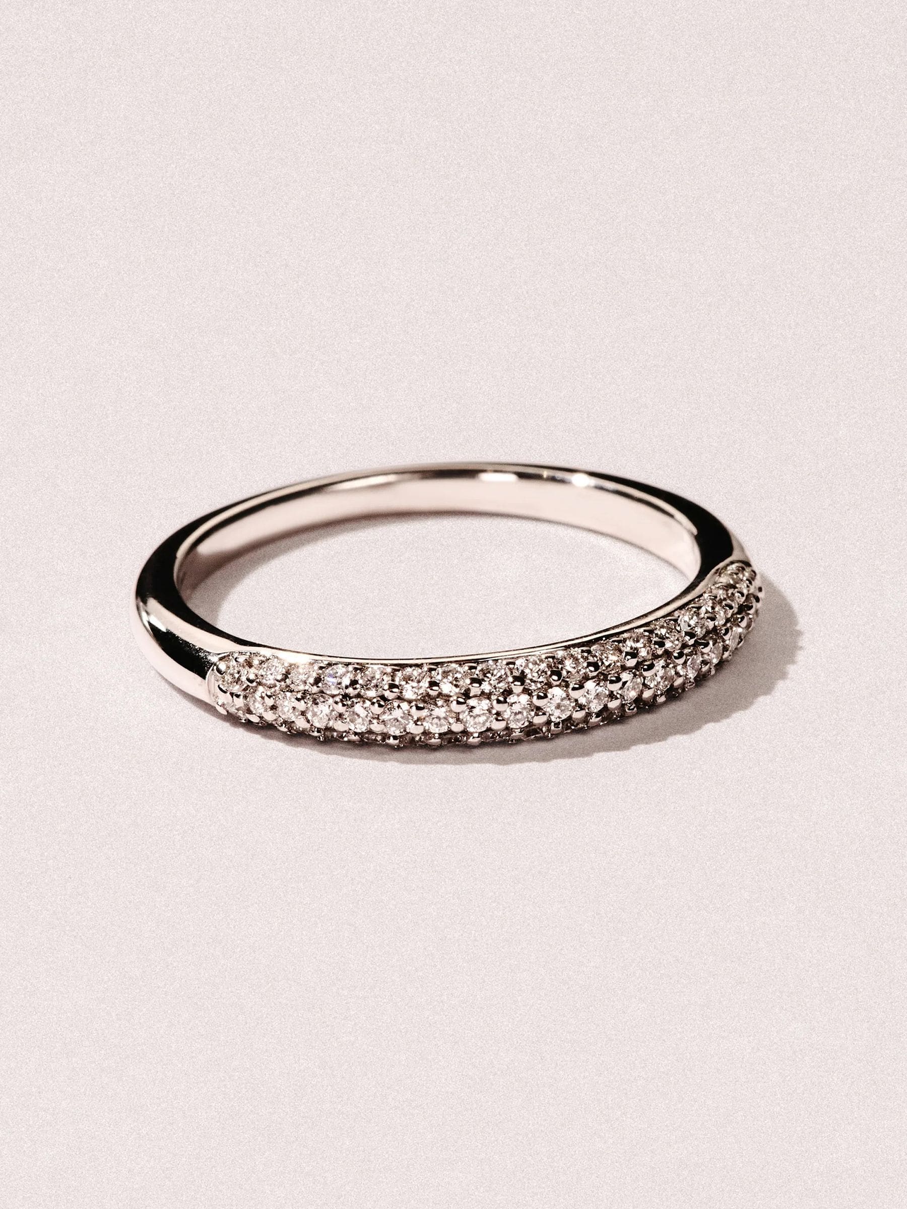 The Diamond Store lab diamond micro pave half eternity ring, UK version