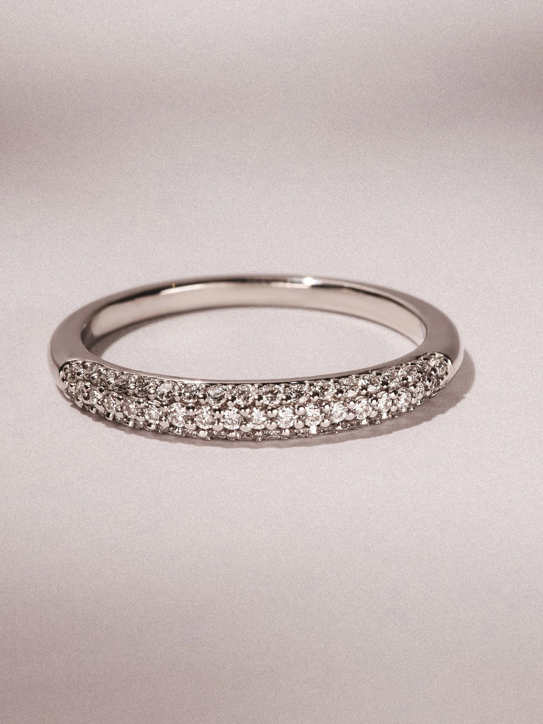 The Diamond Store lab diamond micro pave half eternity ring, UK version
