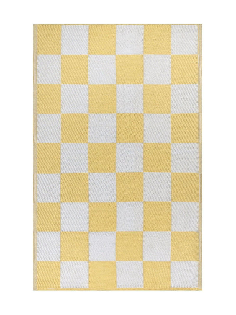 Furn outdoor rug yellow checkerboard 120x180cm (British brand)