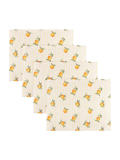 Next Furn Set of 4 Yellow Fruits Oranges Indoor/Outdoor Placemats- Buy online at McGrocer