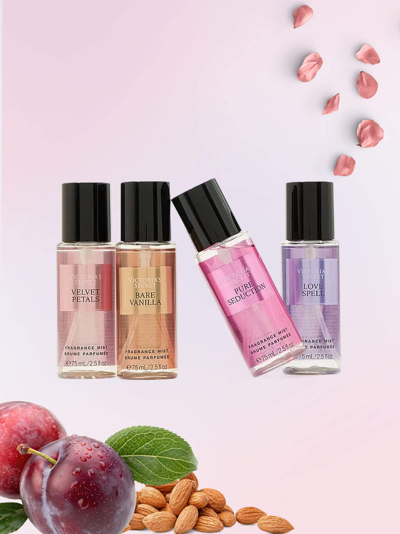 Victoria's Secret 4 piece fragrance mist gift set 75ml each - British product