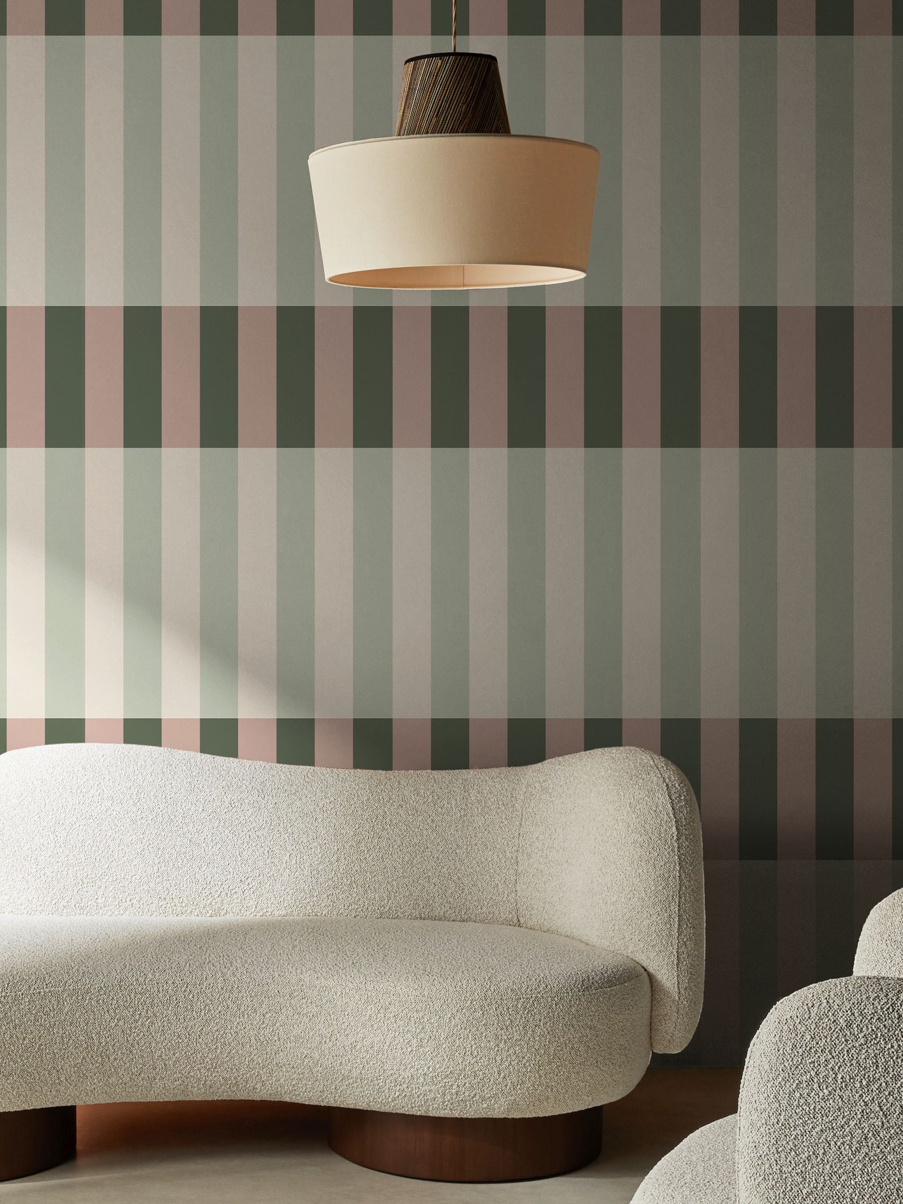 MADE.COM Green and Blush Terri wallpaper 10m roll, imported from the UK