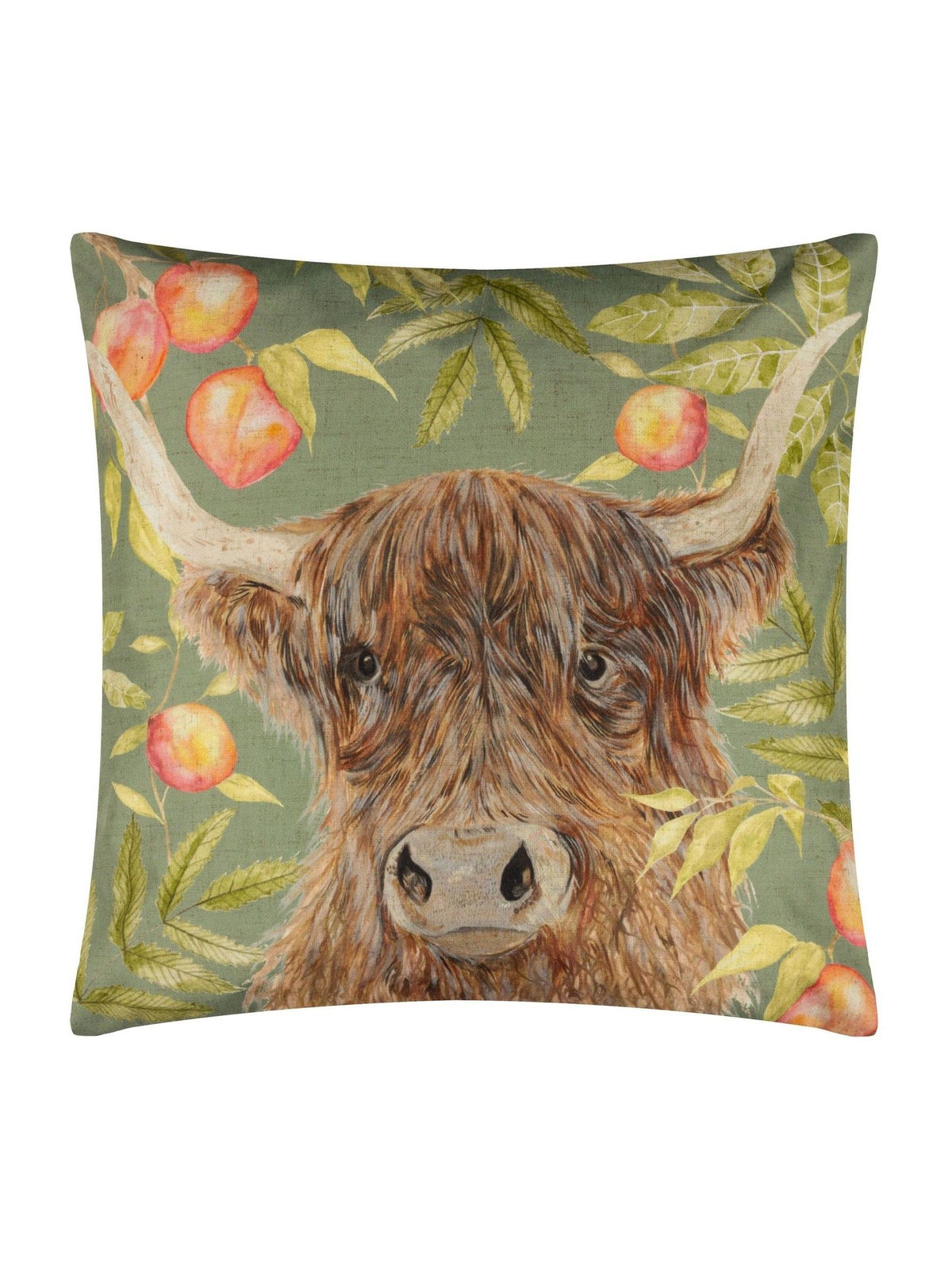 Evans Lichfield Highland cow outdoor cushion 43x43cm (British brand)