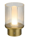 Searchlight brass glass rechargeable lamp, UK version