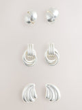 Gold Tone Knot Stud Earrings 3 Pack