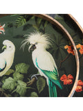 Libra Interiors decorative tray set green tropical birds 45cm, imported from the UK
