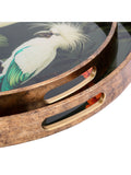 Libra Interiors decorative tray set green tropical birds 45cm, imported from the UK