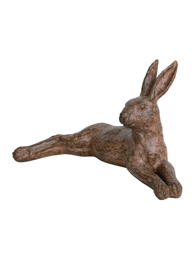 Libra Interiors lying hare ornament in stone and resin, British product