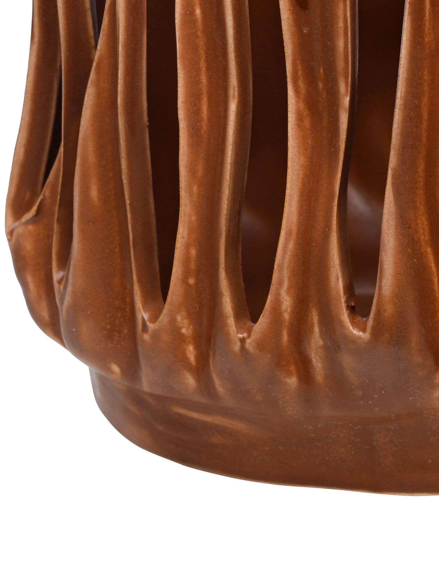 Libra Interiors Denton reactive glaze candle holder 23cm - British product