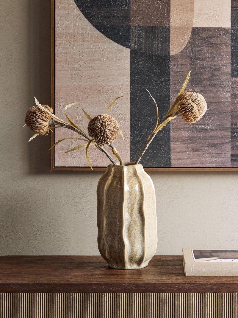 Libra Interiors vase Cream Colston Reactive Glaze Large (British brand)