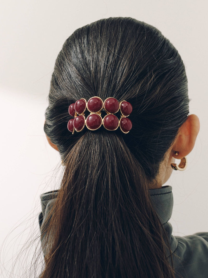 Burgundy resin hair bobble, UK version