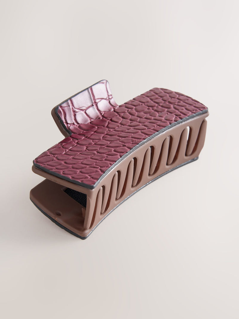 Burgundy red croc effect PU claw hair clip (British brand)