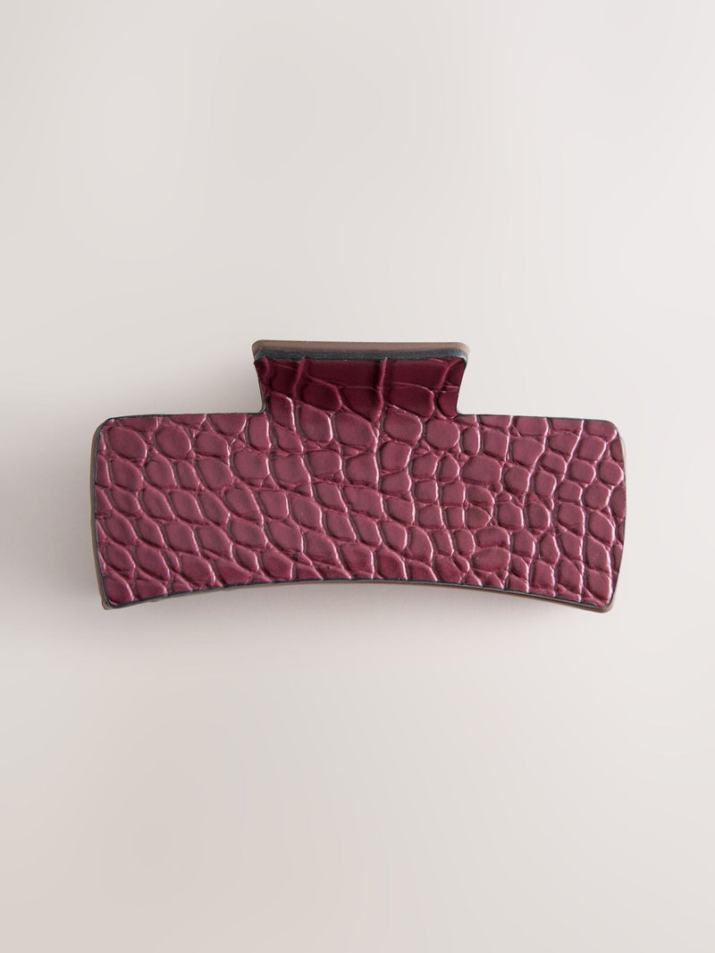 Burgundy red croc effect PU claw hair clip (British brand)