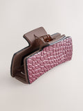 Burgundy red croc effect PU claw hair clip (British brand)