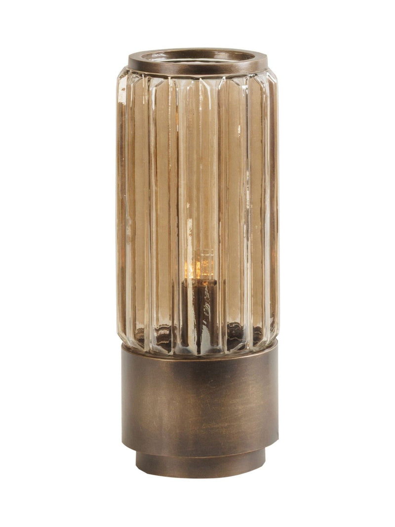 Libra Interiors copper-brown fluted glass large table lamp (British brand)