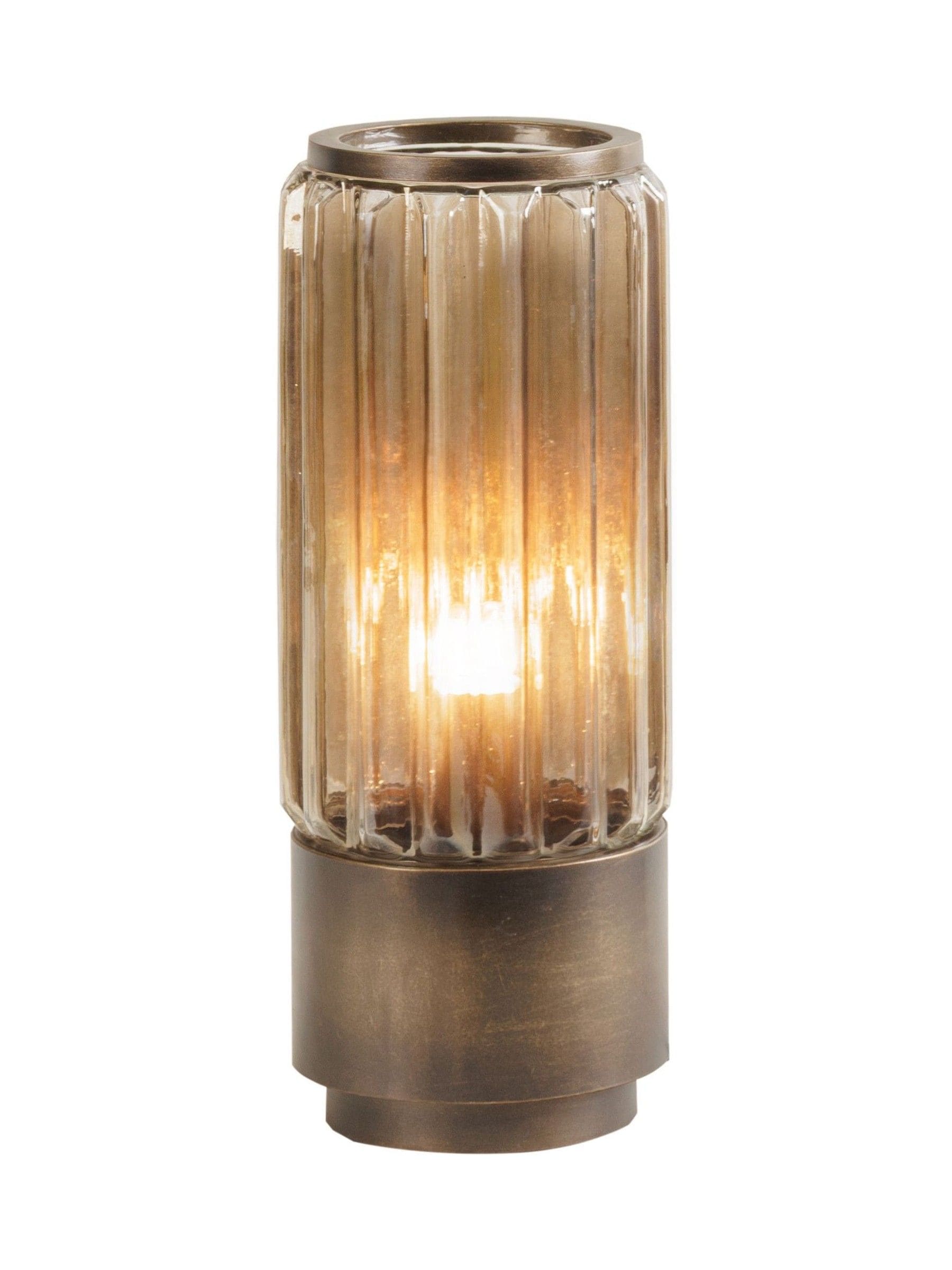 Libra Interiors copper-brown fluted glass large table lamp (British brand)