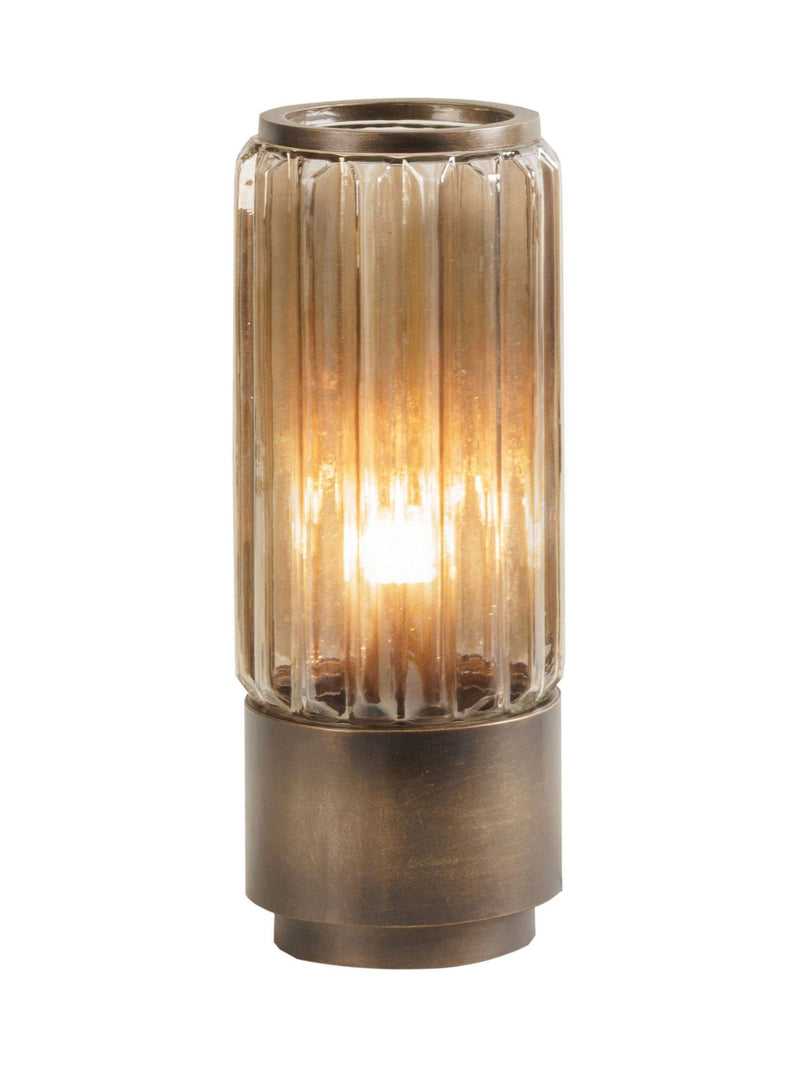 Libra Interiors copper-brown fluted glass large table lamp (British brand)
