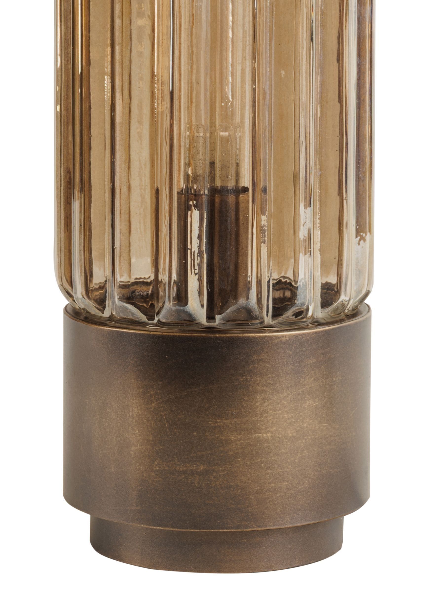 Libra Interiors copper-brown fluted glass large table lamp (British brand)