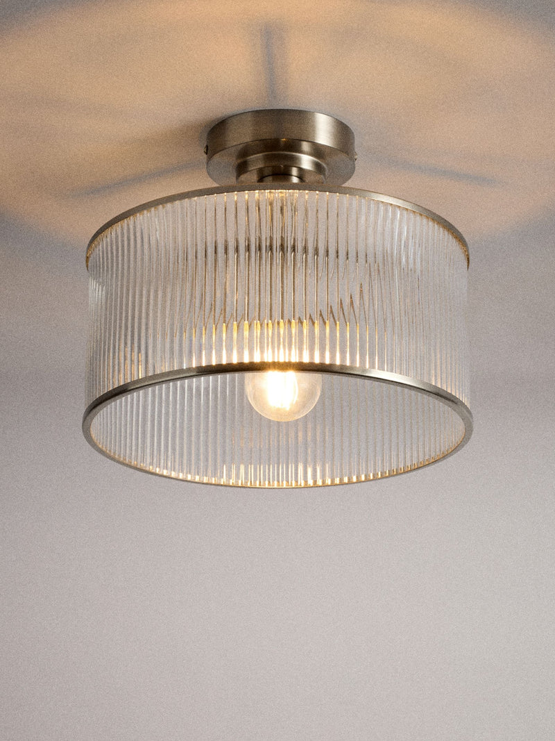 The Set ribbed glass flush lights 2 pack, imported from the UK