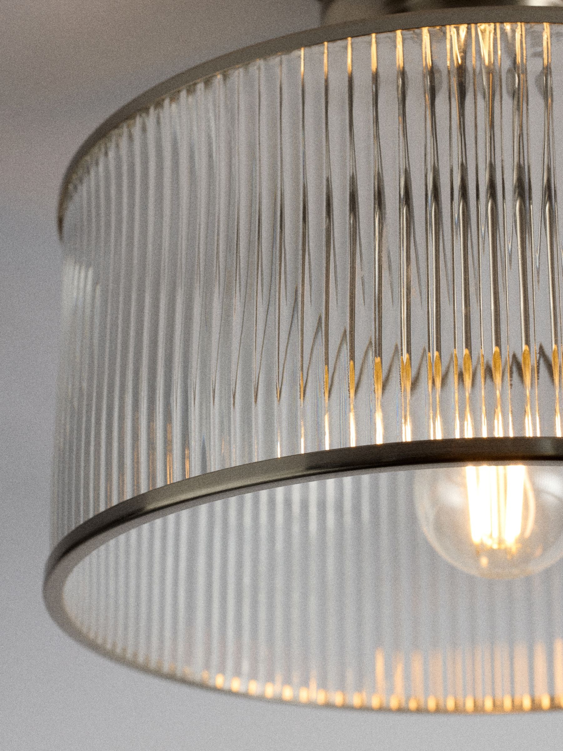 The Set ribbed glass flush lights 2 pack, imported from the UK