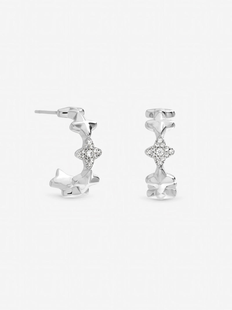 Inicio sterling silver celestial star hoop earrings - British product