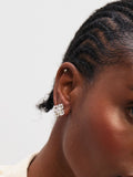 Inicio silver plated satin clover stud earrings (British brand)