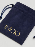 Inicio white crystal clover necklace with gift pouch, imported from the UK
