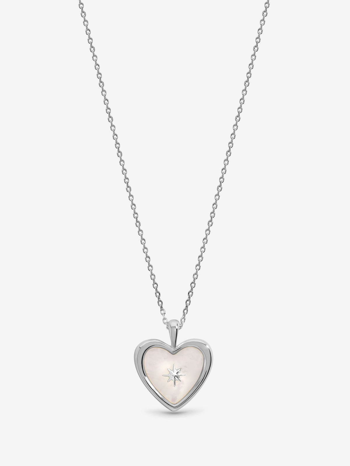 Inicio sterling silver mother of pearl heart pendant (British brand)