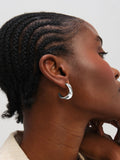 Inicio sterling silver plated twist hoops large size - British product