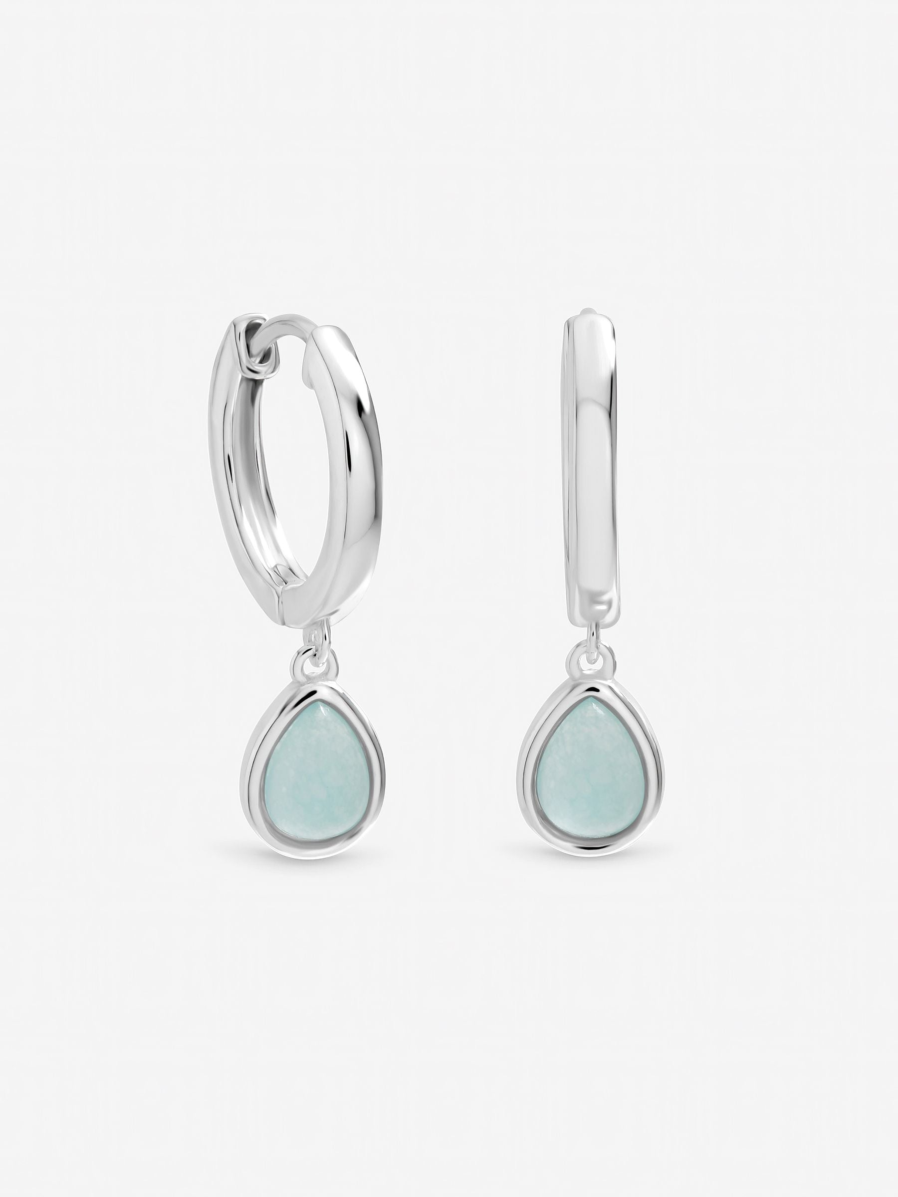Inicio turquoise peardrop charm hoop earrings 25mm - British product